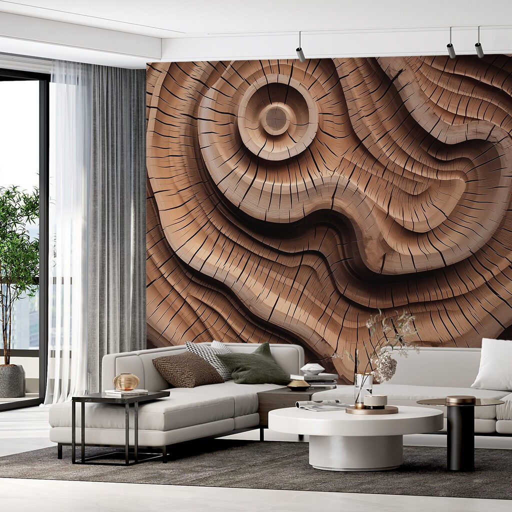 Wood carving with a spiral pattern Wood carving with a spiral pattern