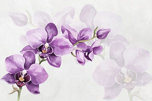 Lila Blumen auf einem Zweig Lila Blumen auf einem Zweig