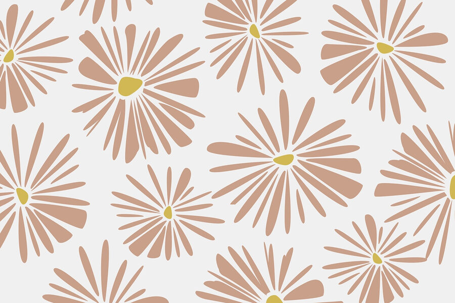 Muster aus Blumen auf weißem Hintergrund