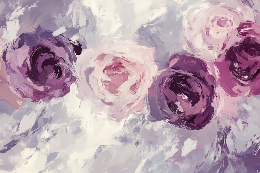 Malerei von Blumen auf einer Fläche