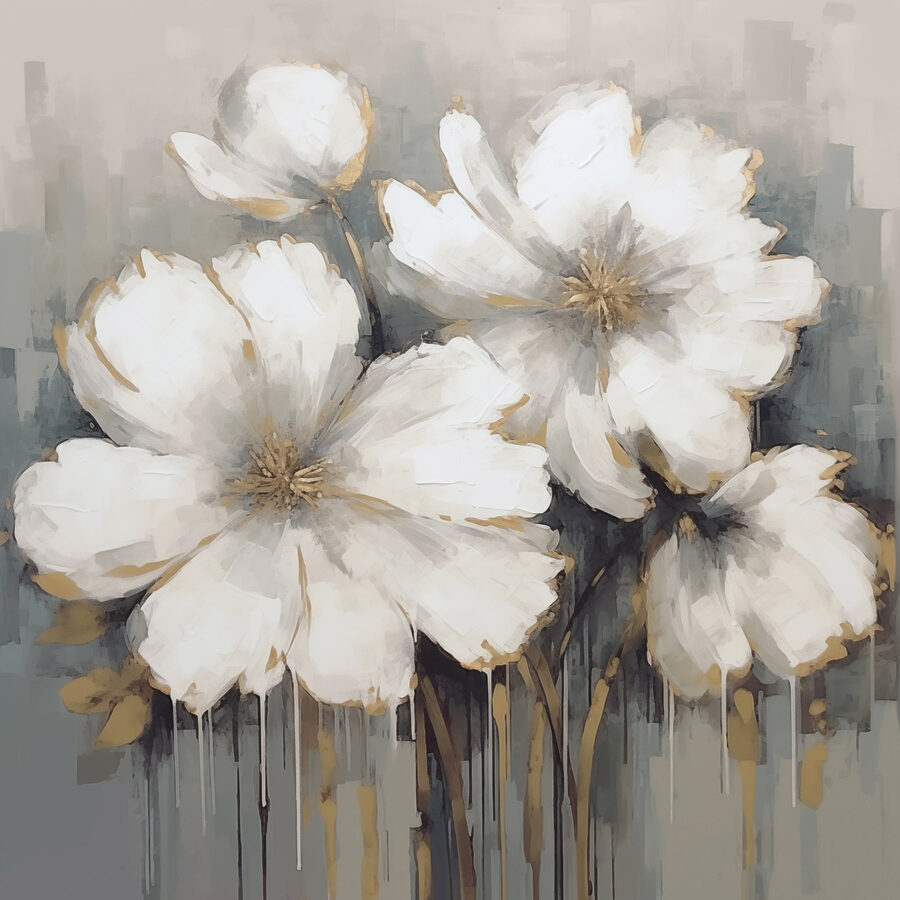 Malerei von weißen Blumen Malerei von weißen Blumen