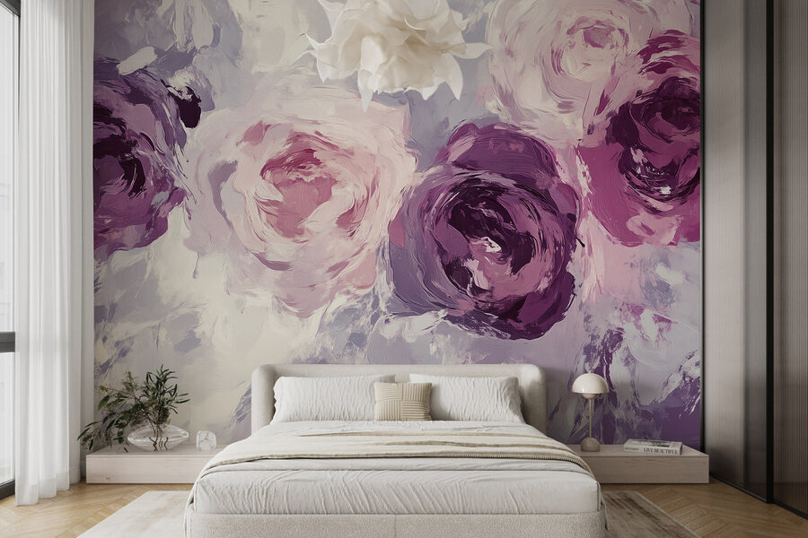 Malerei von Blumen auf einer Fläche