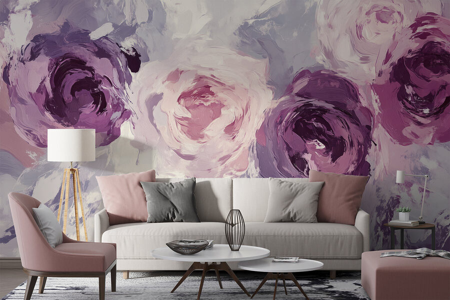 Malerei von Blumen auf einer Fläche