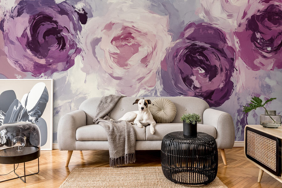 Malerei von Blumen auf einer Fläche