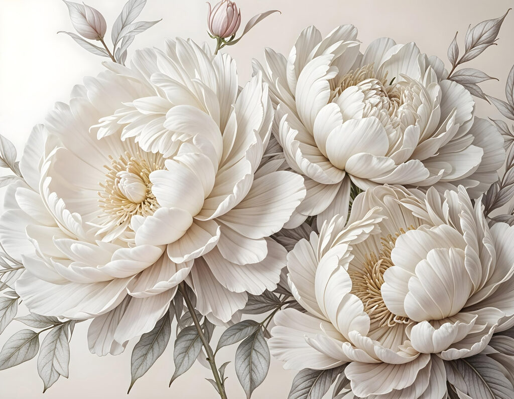 Gruppe von weißen Blumen Gruppe von weißen Blumen