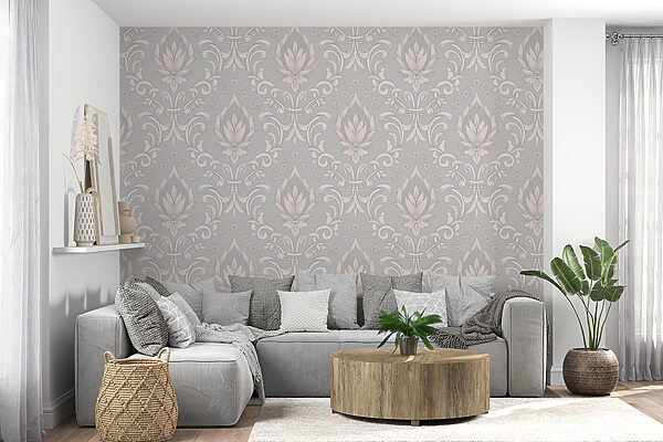 Tapete mit rosa und weißen Motiven Tapete mit rosa und weißen Motiven
