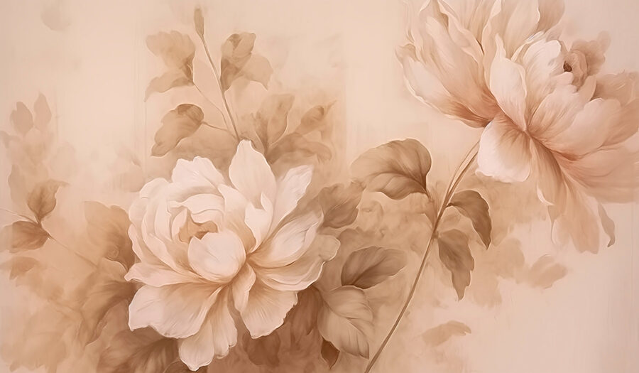 Malerei von Blumen und Blättern