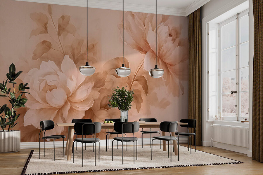 Malerei von Blumen und Blättern