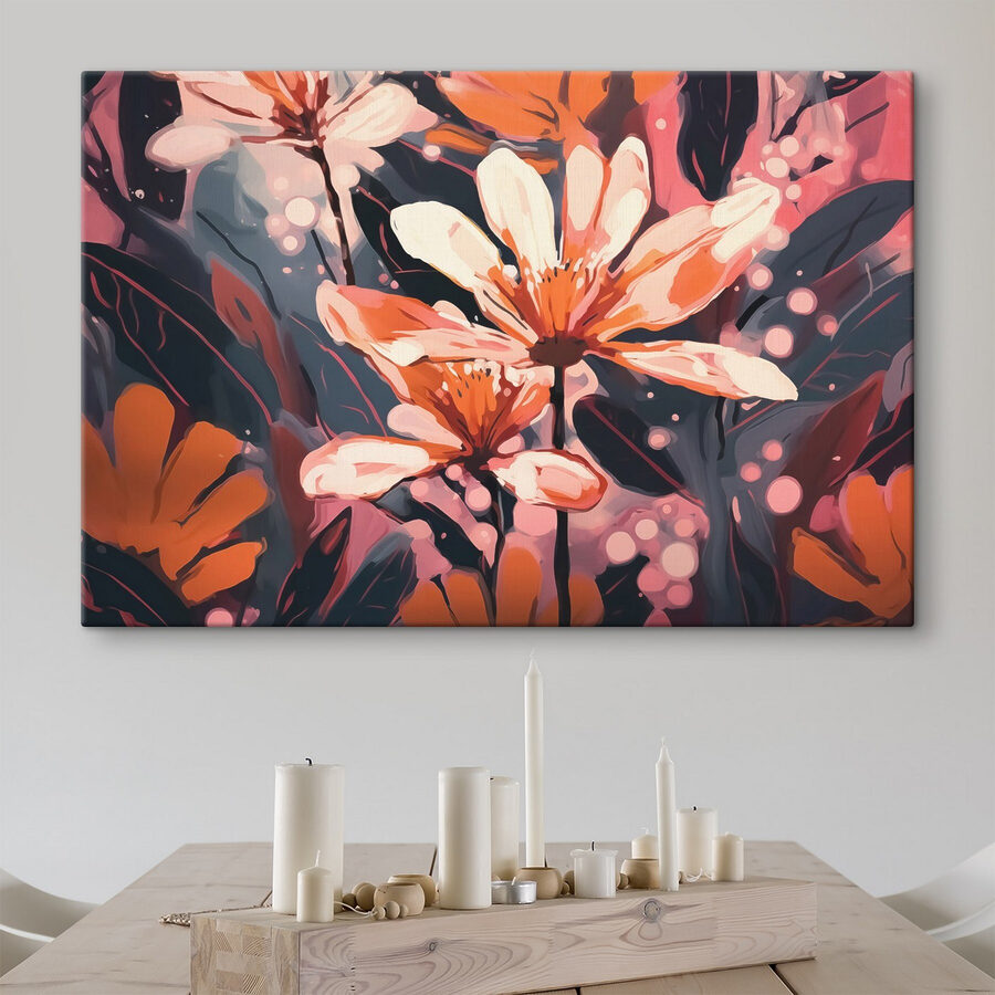 Malerei von Blumen und Blättern Malerei von Blumen und Blättern
