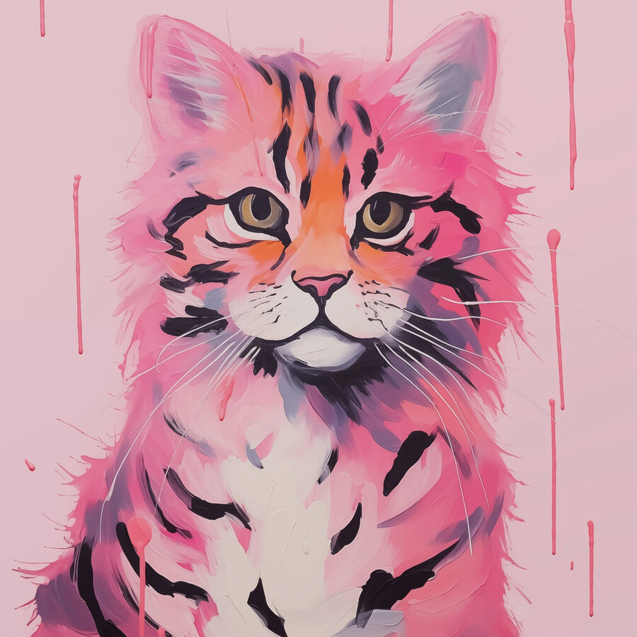 Gemälde einer Katze Gemälde einer Katze
