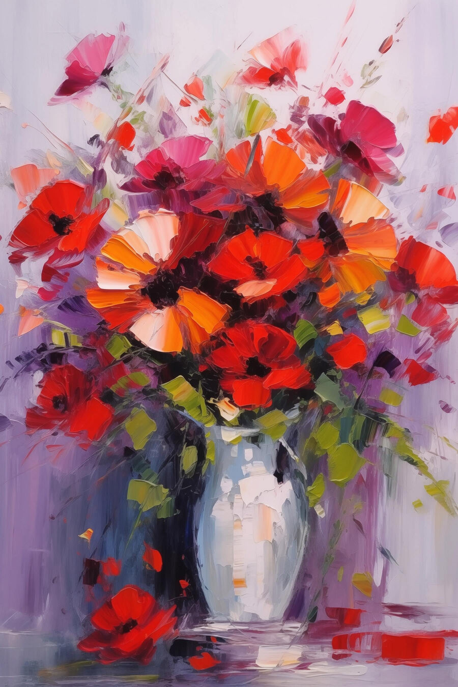 Gemälde von Blumen in einer Vase Gemälde von Blumen in einer Vase