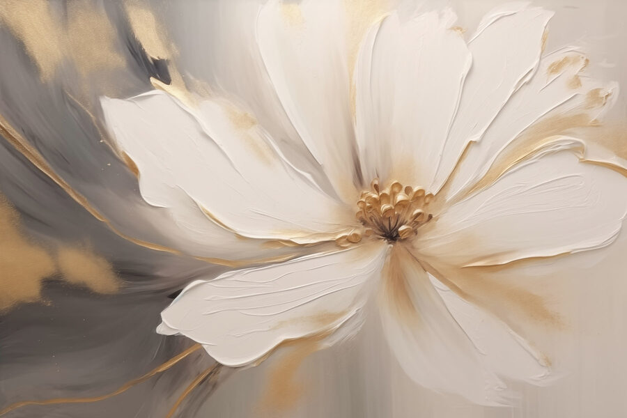 Gemälde einer weißen Blume