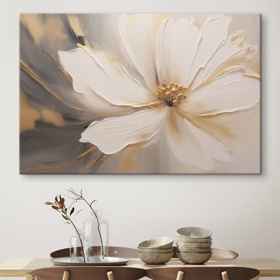 Gemälde einer weißen Blume
