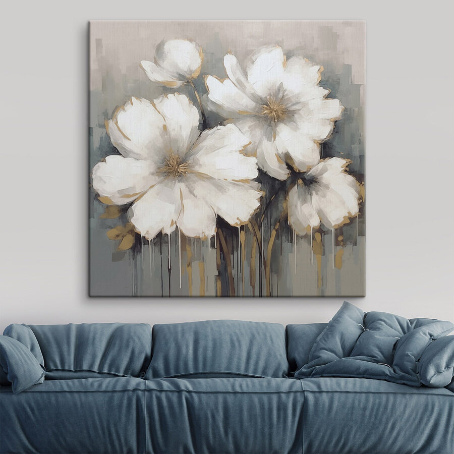 Malerei von weißen Blumen Malerei von weißen Blumen