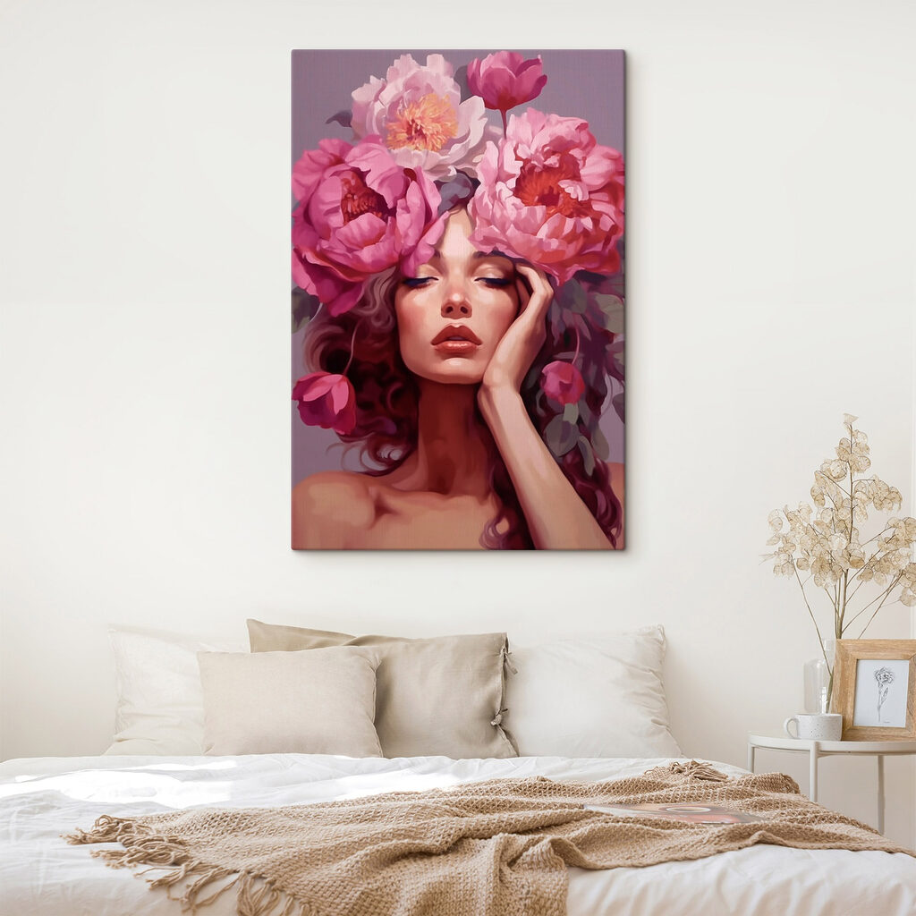 Woman with flowers on her head Woman with flowers on her head