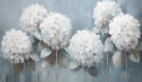 Malerei von weißen Blumen Malerei von weißen Blumen