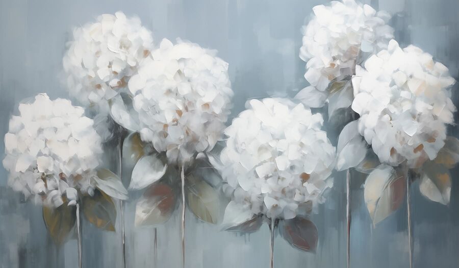Malerei von weißen Blumen