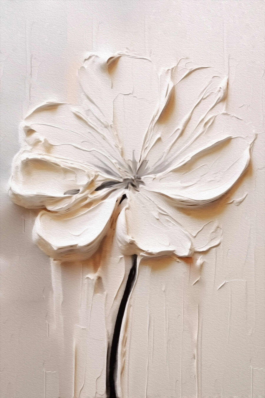 Weiße Blume in eine weiße Fläche geschnitzt