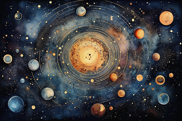 Malerei von Planeten im Weltraum Malerei von Planeten im Weltraum