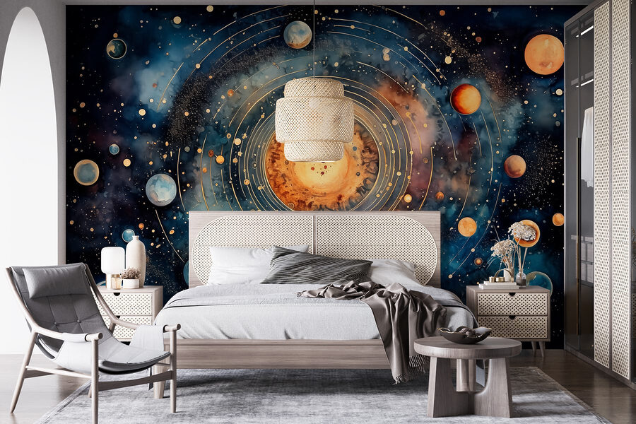Malerei von Planeten im Weltraum Malerei von Planeten im Weltraum