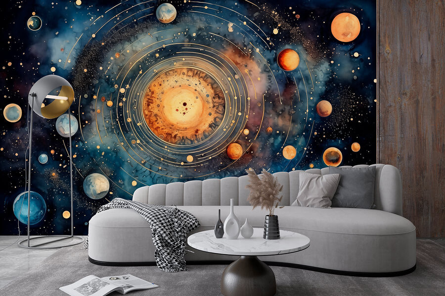 Malerei von Planeten im Weltraum Malerei von Planeten im Weltraum