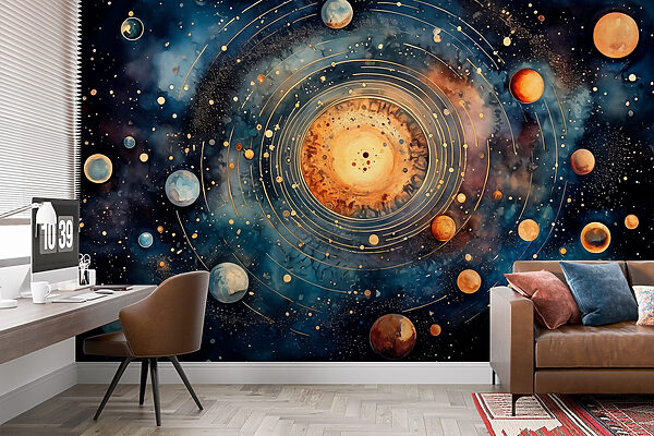 Malerei von Planeten im Weltraum Malerei von Planeten im Weltraum