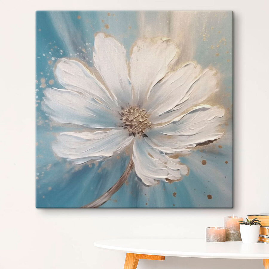Gemälde einer weißen Blume