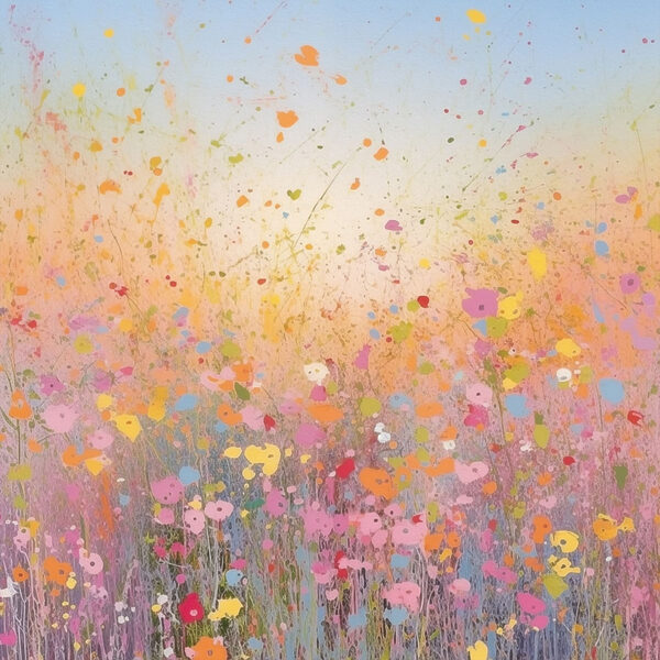 Gemälde von Blumen auf einem Feld Gemälde von Blumen auf einem Feld