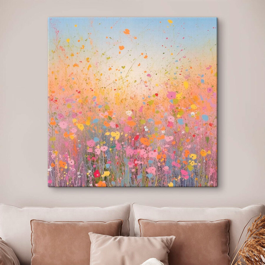Gemälde von Blumen auf einem Feld