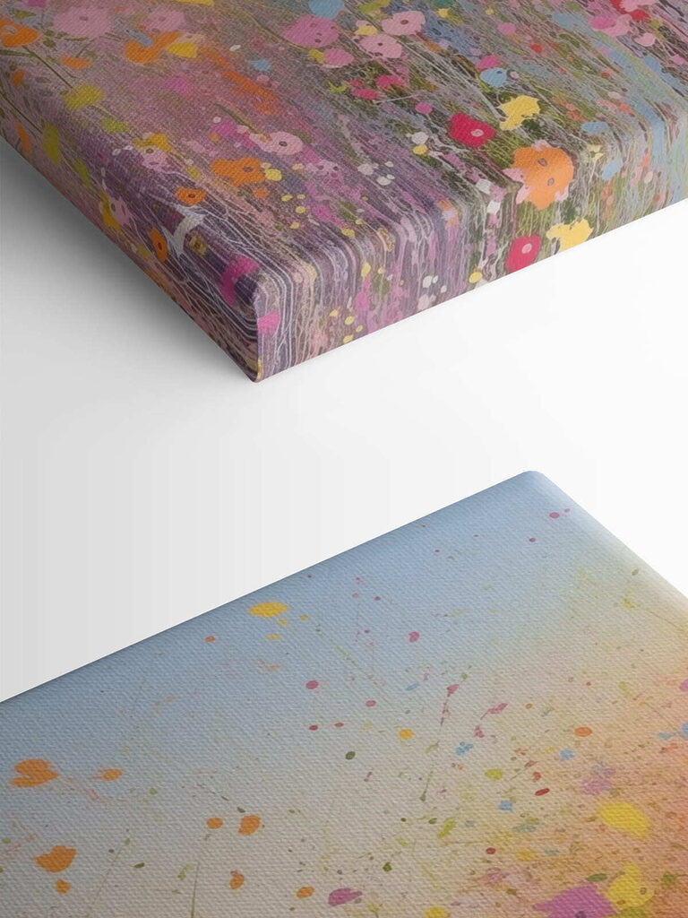 Painting of flowers in a field Painting of flowers in a field