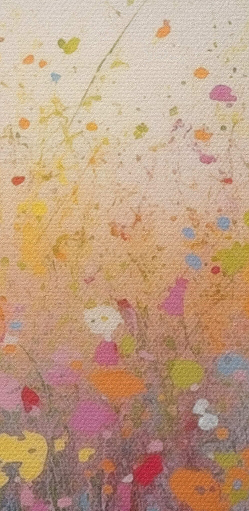 Painting of flowers in a field Painting of flowers in a field