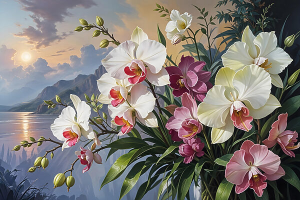 Gemälde von Blumen in einer Vase Gemälde von Blumen in einer Vase