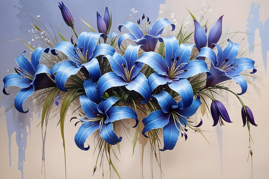 Gruppe von blauen Blumen