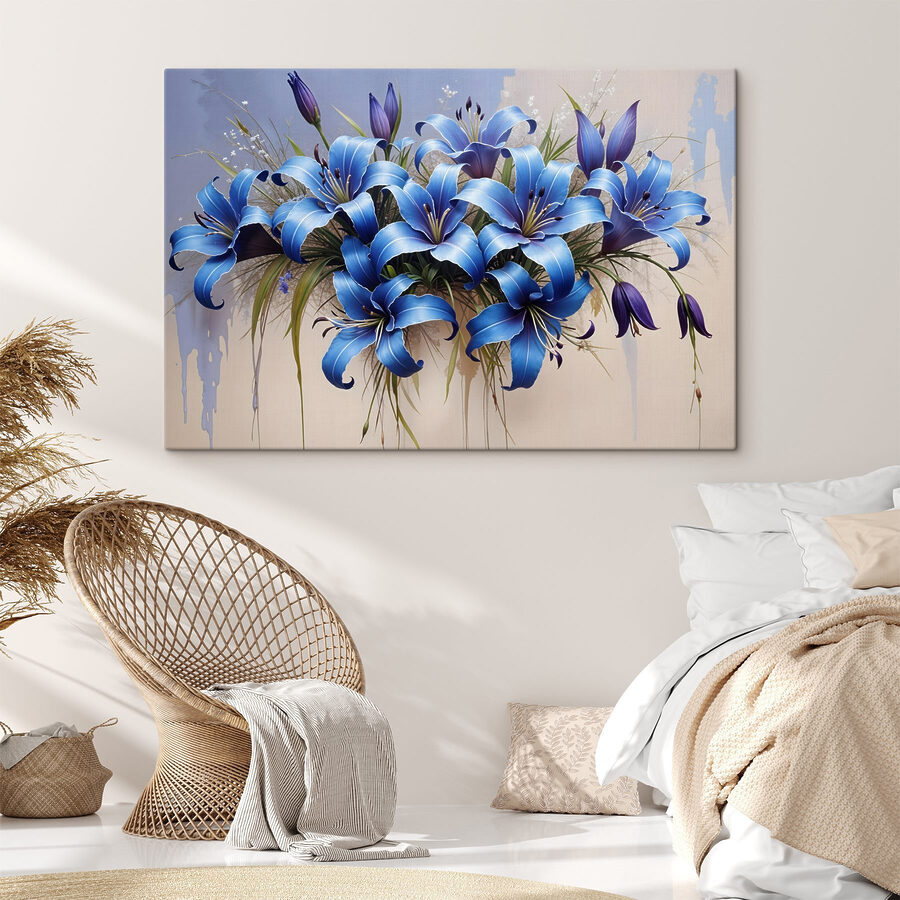 Gruppe von blauen Blumen