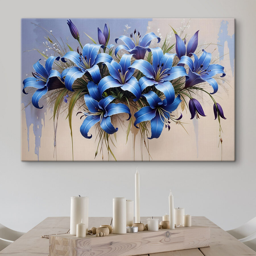 Gruppe von blauen Blumen