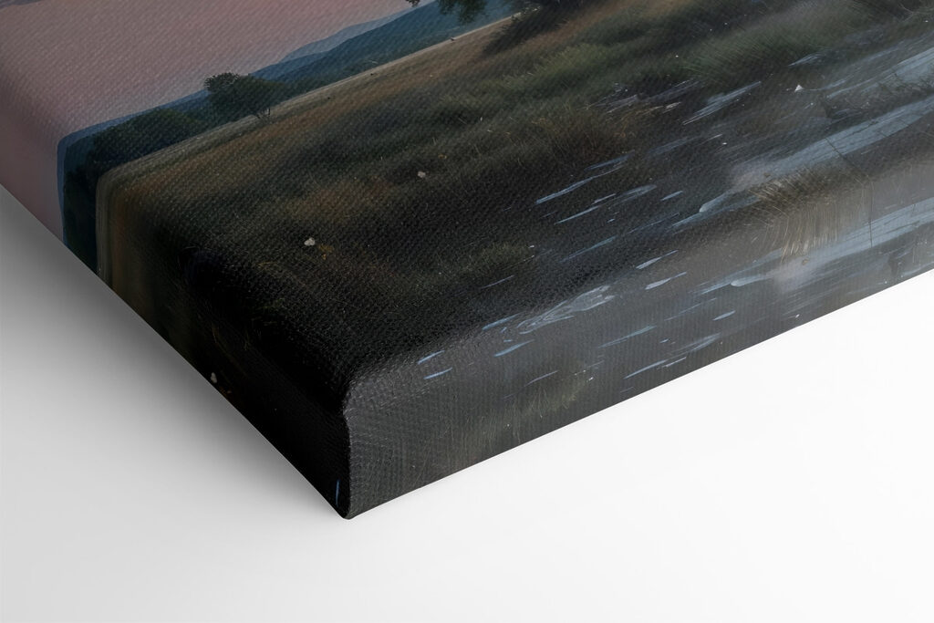 Body of water with a tree and clouds in the sky