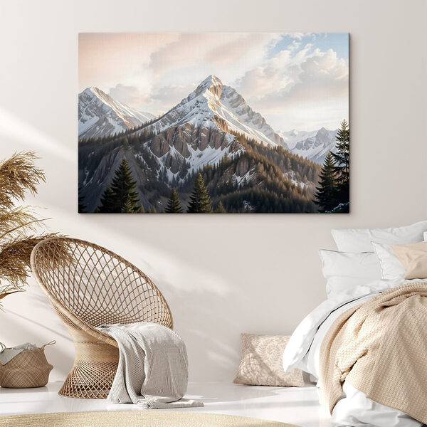 Verschneiter Berg mit Bäumen Verschneiter Berg mit Bäumen
