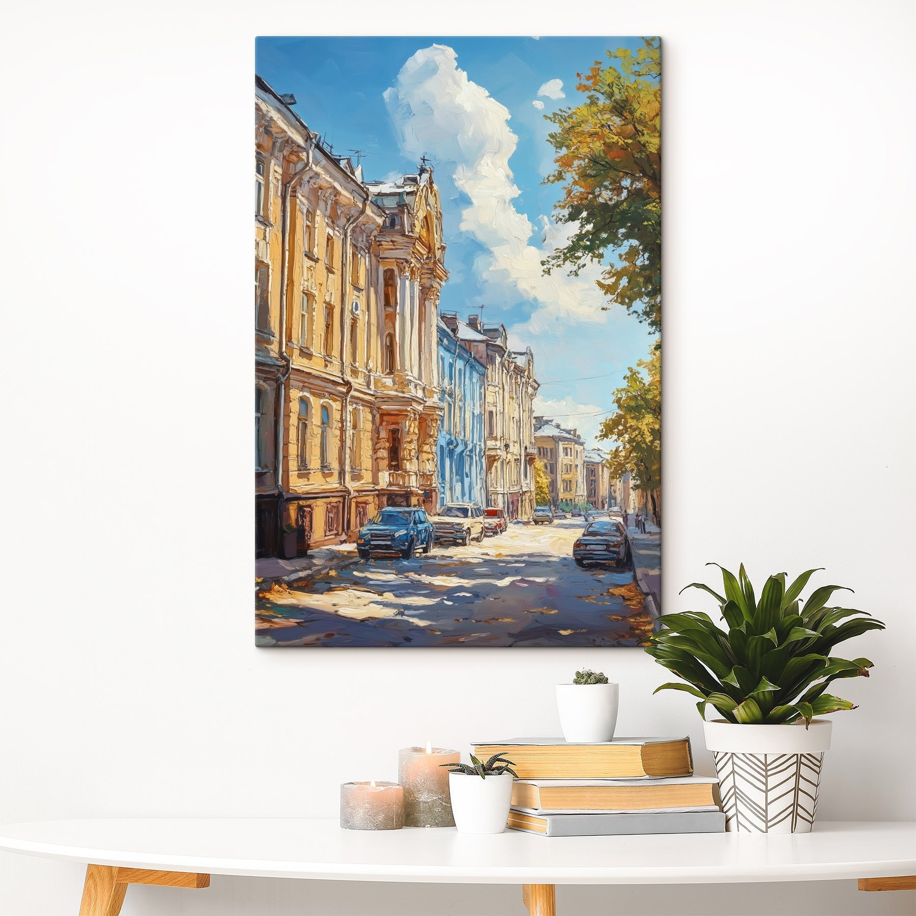 Street with cars parked on it