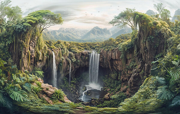 Wasserfall in einem Wald Wasserfall in einem Wald