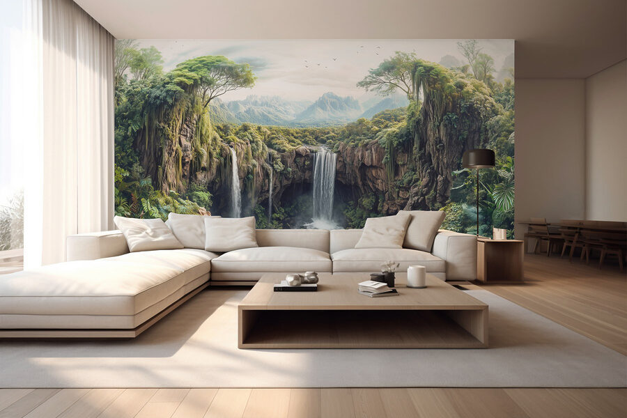 Wasserfall in einem Wald Wasserfall in einem Wald