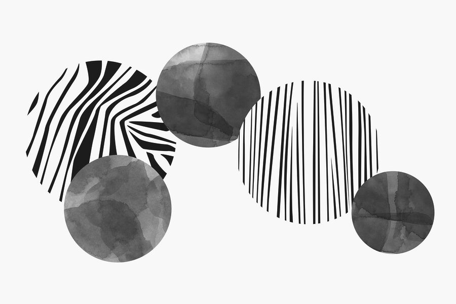 Gruppe von Kreisen mit Zebrastreifen