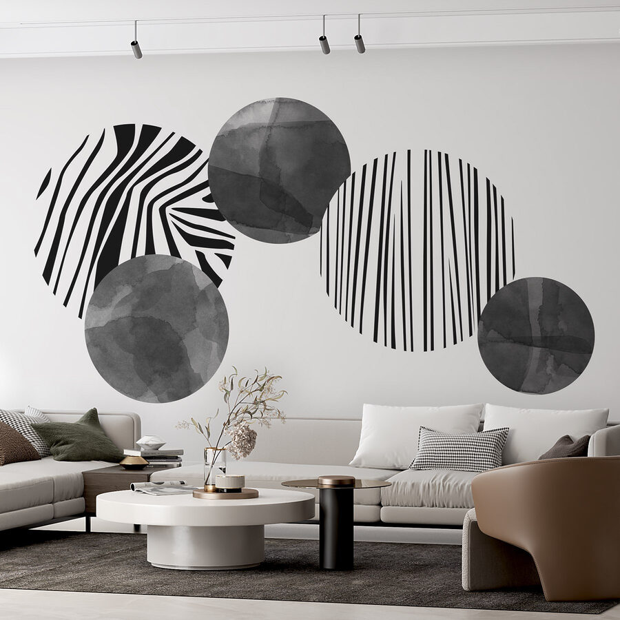 Gruppe von Kreisen mit Zebrastreifen