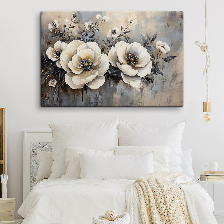 Malerei von weißen Blumen