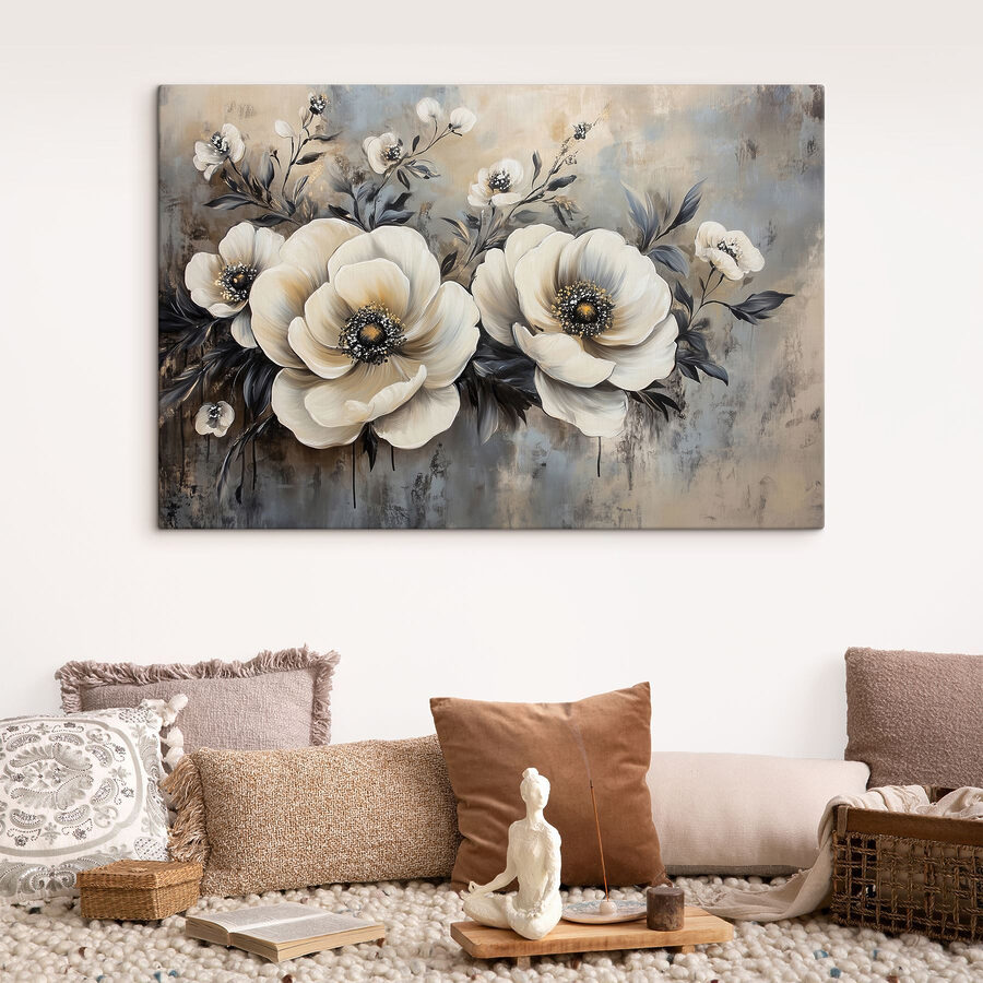 Malerei von weißen Blumen