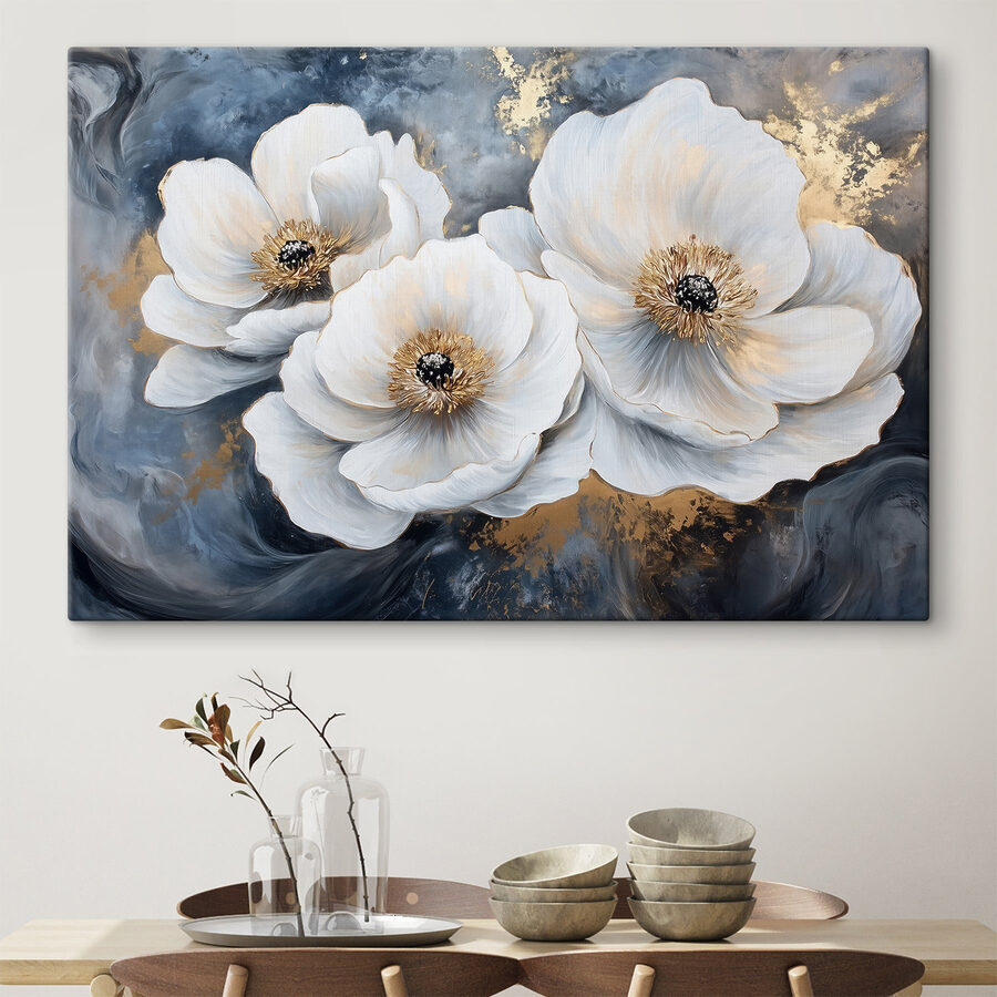 Malerei von weißen Blumen Malerei von weißen Blumen