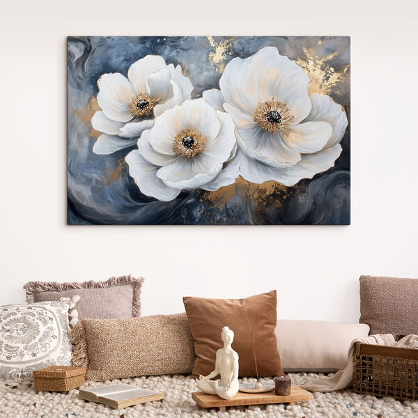 Malerei von weißen Blumen Malerei von weißen Blumen