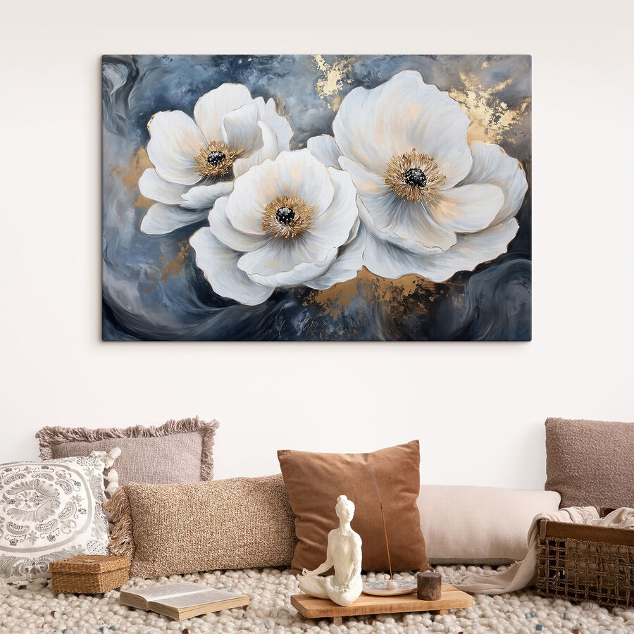 Malerei von weißen Blumen Malerei von weißen Blumen