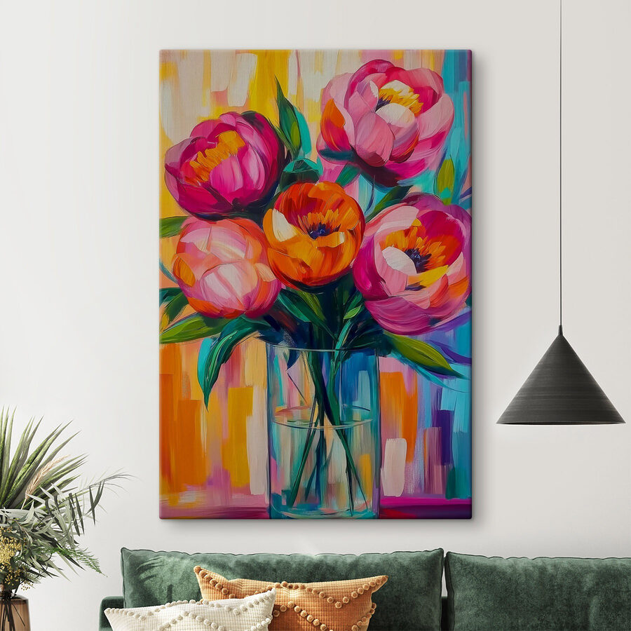 Gemälde von Blumen in einer Vase