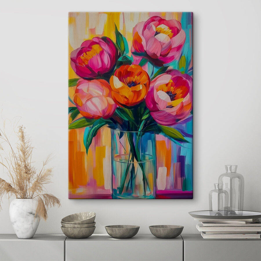 Gemälde von Blumen in einer Vase