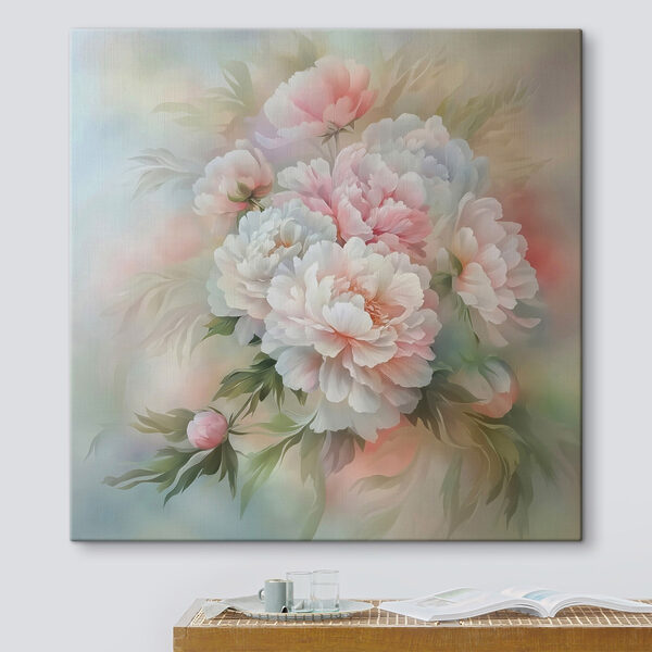 Gemälde von Blumen auf weißem Hintergrund Gemälde von Blumen auf weißem Hintergrund